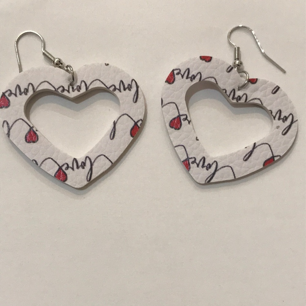 🆕Love Faux Leather Heart Earrings